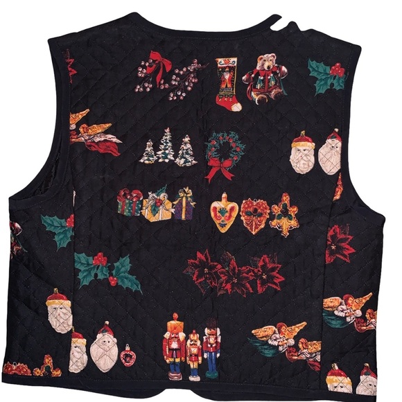Vintage Sharon Young Sportswear Womens Sz small  quilted Christmas vest - Picture 2 of 3
